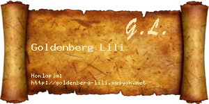 Goldenberg Lili névjegykártya